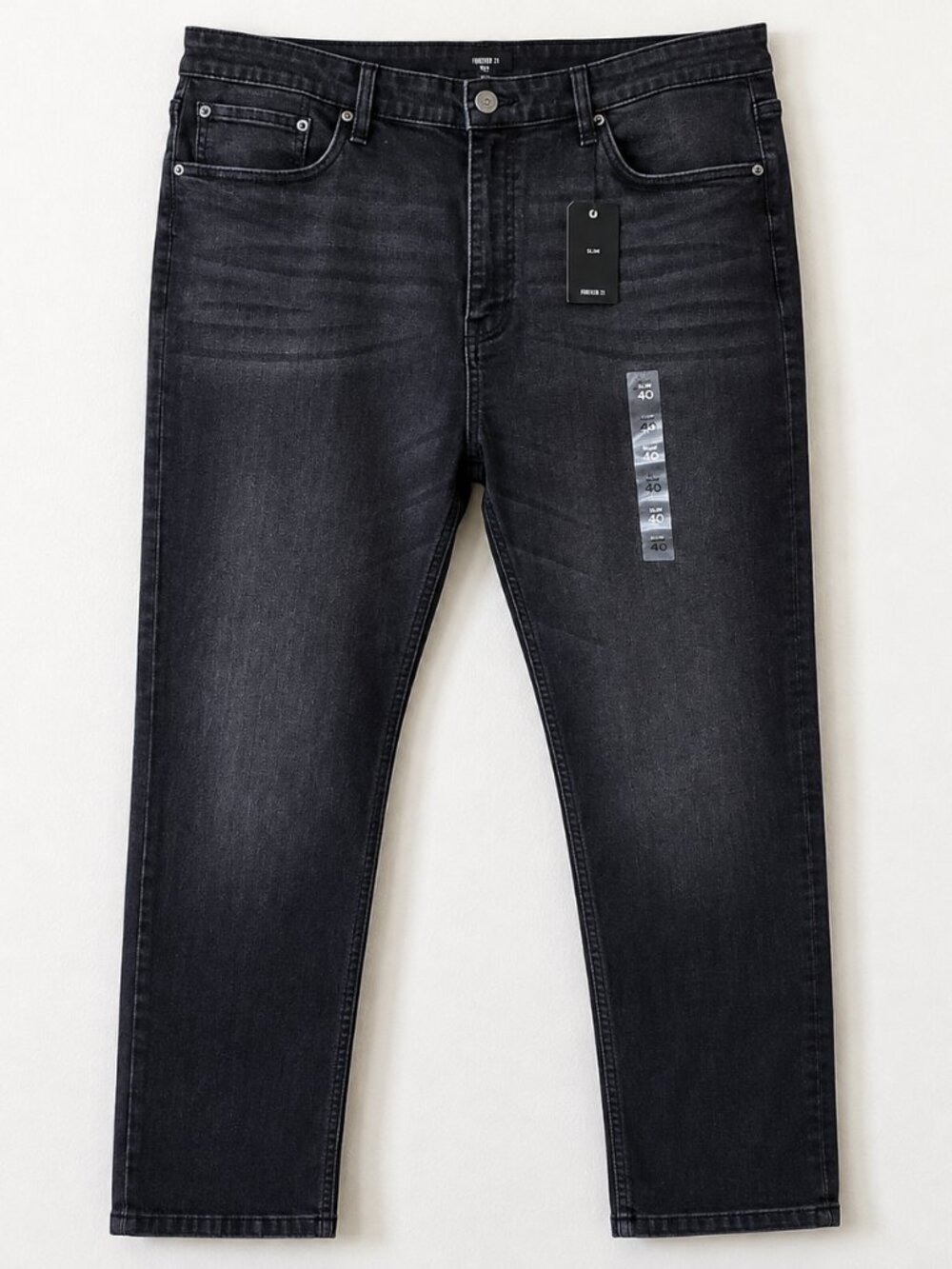 Forever 21 Men's Mid Rise Slim-Fit Denim Washed Jeans SZ 40